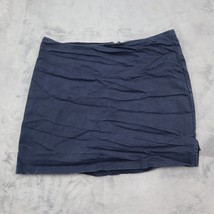 Fashion Exit Skirt Womens Plus 1XL Blue Side Slit Back Zipper Casual Skort - $25.72