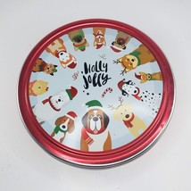 Holly Jolly Dog Breeds Cookie Holiday Tin Empty Christmas - £10.17 GBP