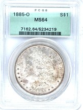 1885-O $1 Silver Morgan Dollar Graded by PCGS as MS64 - $98.99