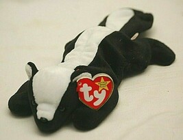 Ty Original Beanie Baby Stinky Skunk Beanbag Plush Toy Swing &amp; Tush Tags b - $16.82