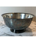 Gorham Silverplate Paul Revere Footed Serving Bowl 10&quot; w/ Glass insert Y... - £21.97 GBP
