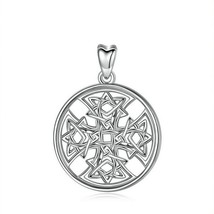 925 Sterling Silver Celtics Knot Pendant Irish Flower knot design Necklace jewel - £19.15 GBP