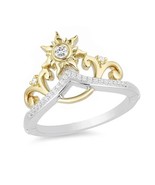 Enchanted Disney Rapunzel 1.18 CT White Round Cut Diamond Sun Tiara Ring - $65.00