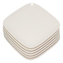 Square Contemporary White Jade Melamine Salad Appetizer Dessert Plates Set Of 6 - £26.88 GBP