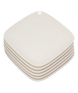 Square Contemporary White Jade Melamine Salad Appetizer Dessert Plates S... - $46.46 CAD