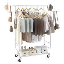 VEVOR Clothes Rack Heavy Duty Clothing Garment Rack Double Hanging Rod 600 lbs - £96.43 GBP