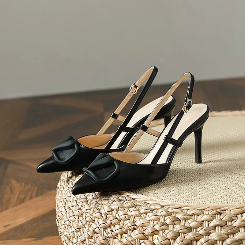 2024 New  French Style Female Chic Stiletto Women Pumps Shoes Elegant Pointed Lo - £85.08 GBP