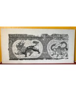 Rare Authentic Chinese Han Dynasty Temple Tomb Stone Relief Rubbing - $292.48