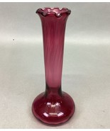 Vintage Hand Blown Pilgrim Cranberry Glass Bud Vase - 7 1/8&quot; - $14.84