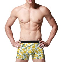 Mondxflaur Flower Yellow Boxer Briefs for Men Poylester Stretch Men&#39;s Un... - £11.87 GBP