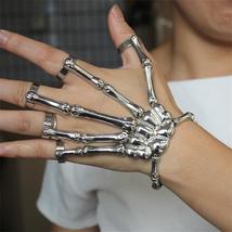 Unique Punk Skeleton Hand Bone Versatile Five Finger Ring - £15.32 GBP