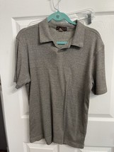 VINTAGE Dangerous Willie Shirt Mens Large Heather Gray Polo Knit Pullover Vtg - £12.48 GBP