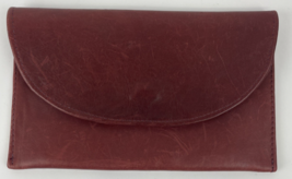 NEELY MACK SAN FRANCISCO BURGANDY LEATHER Heiress Cowhide Clutch Purse W... - $23.75