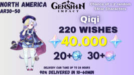 Genshin Impact | Qiqi, 40000 GEMS, 220+ WISHES | NORTH AMERICA-show orig... - $37.59