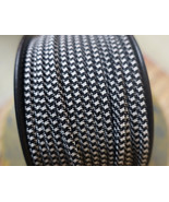 Black/White 2-Wire Flat Cloth Covered Cord, 18ga Vintage Style Lamp Nylo... - $1.28
