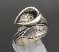OR PAZ ISRAEL 925 Silver - Vintage Modernist Leaf Wrap Ring Sz 8 - RG25183 - £37.26 GBP