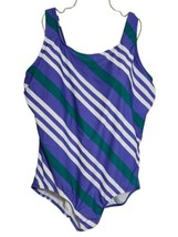 Lands End Women&#39;s 24W Tugless Sporty One-Piece Swimsuit UPF 50 Turquoise... - $36.59