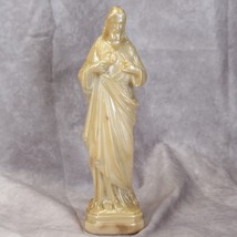 Sacred Heart of Jesus Statue Resin 7.75&quot; H x 2.5&quot; W Gold Catholic - £19.51 GBP