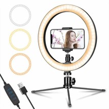 Led Selfie Ring Light With Tripod Stand&amp;Cell Phone Holder For Live Strea... - $37.99