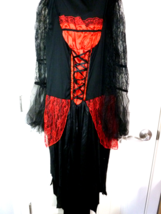 Women’s Halloween Black Red Pirate wench dance hall Costume Dress Sz 1XL... - $10.39