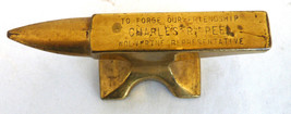 Vintage Charles Peel Wolverine Representative mini advertising anvil brass tool - £27.80 GBP