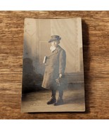 Vintage Photo 1900s To School or To the Office? Best Dressed Boy Coat Ha... - $182.70 MXN