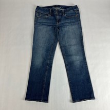 American Eagle Artist Straight Womens Jeans 4 Blue Stretch Dark Wash - $18.99