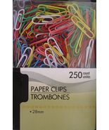Regular Paper Clips Multi-Color Metal Vinyl Coated 1 inch/28 mm 250/pack - $2.86