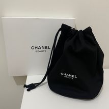 Chanel Beauty Black MAKEUP COSMETIC Drawstring Bag NEW VIP Gift 16x15x22 cm - £37.59 GBP