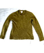 J Crew Womans Olive Green Teddie Crew Neck Sweater Size Small - $5.99