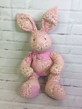 The Childrens Place Bunny Rabbit Plush Stuffed Animal Pink Cream Floral ... - £22.80 GBP