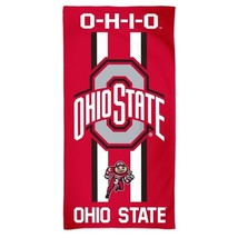 NCAA Ohio State Buckeyes Beach Towel Striped Logo Center 30&quot; by 60&quot; by W... - £23.17 GBP