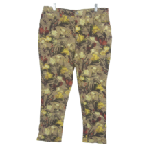 Gloria Vanderbilt Amanda Jeans stretch 18 floral print cotton spandex tan yellow - £17.55 GBP