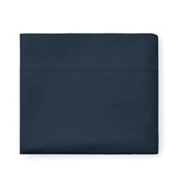 Sferra Giotto Navy Blue Queen Duvet Solid Hemstitch 100% Cotton Sateen Italy NEW - £299.75 GBP