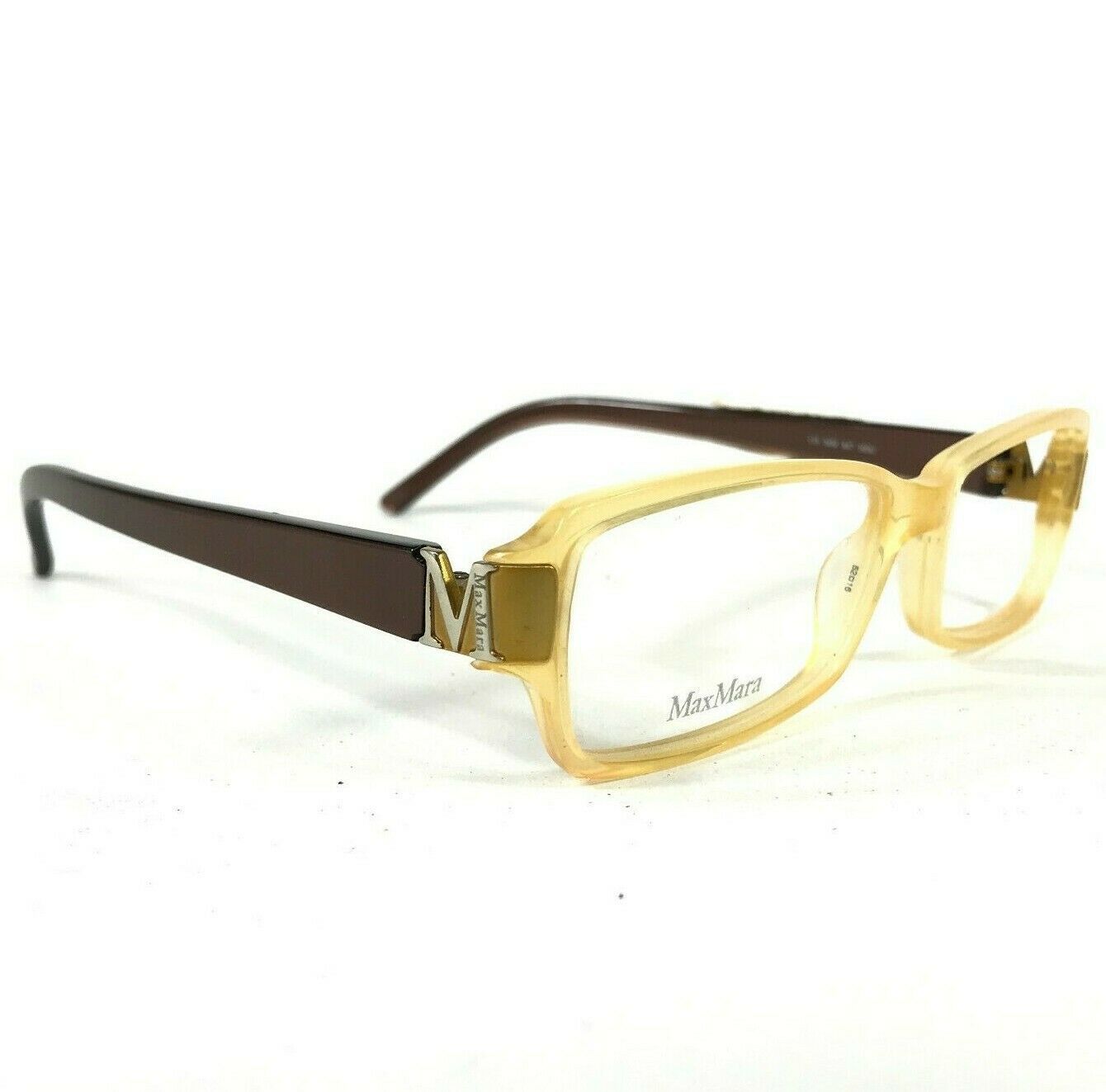 Max Mara Eyeglasses Frames MM867 HDU Brown Yellow Rectangular Cat Eye 52-16-135 - $51.21