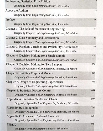 Engineering Statistics Textbook 2022 PB 5th Edition Wiley Custom Learning SSbks Item image 4