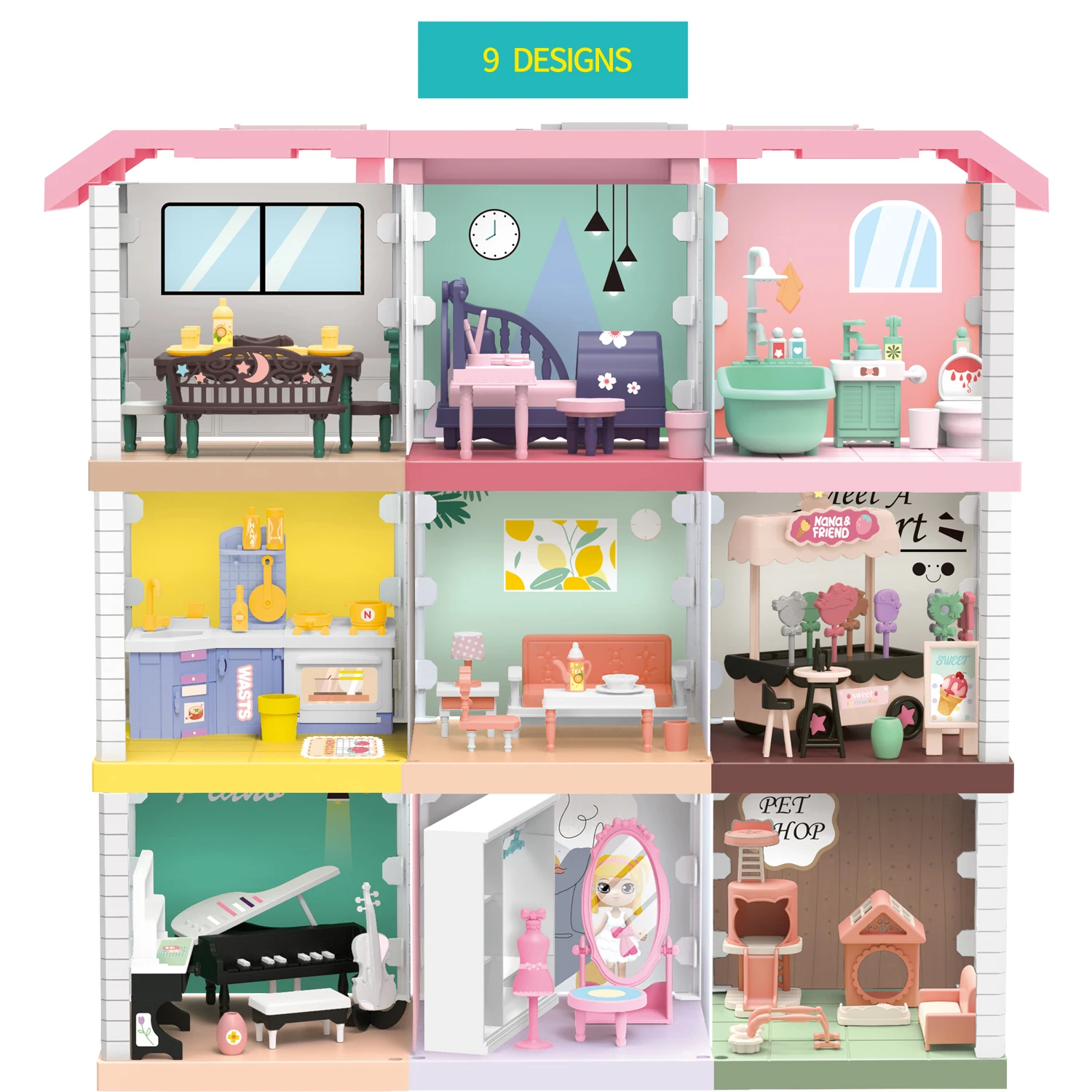Game Fun Play Toys Onthego 3D DIY Mini Doll House Scene Jiugongge A Model Craft  - £31.90 GBP