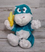 Vintage Nanco Aqua Blue Monkey with Banana Plush Animal Carnival Prize 1994 - £5.67 GBP