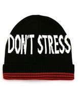 Zara Man Black Don&#39;t Stress Knit Cuff Beanie Men&#39;s Medium M NWT - $25.98