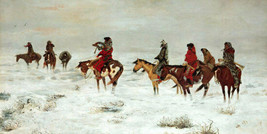Lost In A Snowstorm We Are Friends - Charles Russel Western Indians Print 12x24✔ - £157.48 GBP