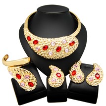 2022 Newest Italian Gold Plated Woman Necklace Set Ladies Wedding Jewelry Sets E - £134.28 GBP