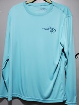 New Reel Life Sun Ray Defender Performance Fishing Shirt Men&#39;s Angel Blue UV Med - £19.98 GBP