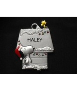 Hallmark Pewter Ornament Snoopy Woodstock Dog House Personalized with Na... - £9.47 GBP