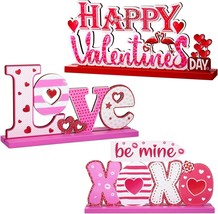 3 Valentine&#39;s Table Decoration Signs Be Mine Sign Love Happy Valentine Table - £17.29 GBP