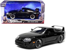 1995 Toyota Supra Black &quot;Fast &amp; Furious&quot; Movie 1/24 Diecast Model Car by Jada - £34.70 GBP