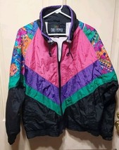 Chili Pepper Windbreaker Jacket Womans Large Nylon Purple Pink Green Zip Up - €30,35 EUR