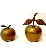 Apple Brass Bells 1 is 4&quot; Tall &amp; 1 is 2 1/2&quot; Tall Set Of 2 Teachers Gift - $206.38 MXN