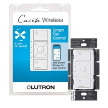 Lutron Caseta Smart Fan Speed Control Switch, Single-Pole, PD-FSQN-WH, White - £83.22 GBP