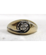10K Yellow White Gold Swirl Diamond Wedding Band Sz 9.25 Anniversary Rin... - $5,080.34 MXN