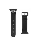 Vegan Leather Apple Watch Band - Black and White Camping Design - Gift f... - £30.92 GBP